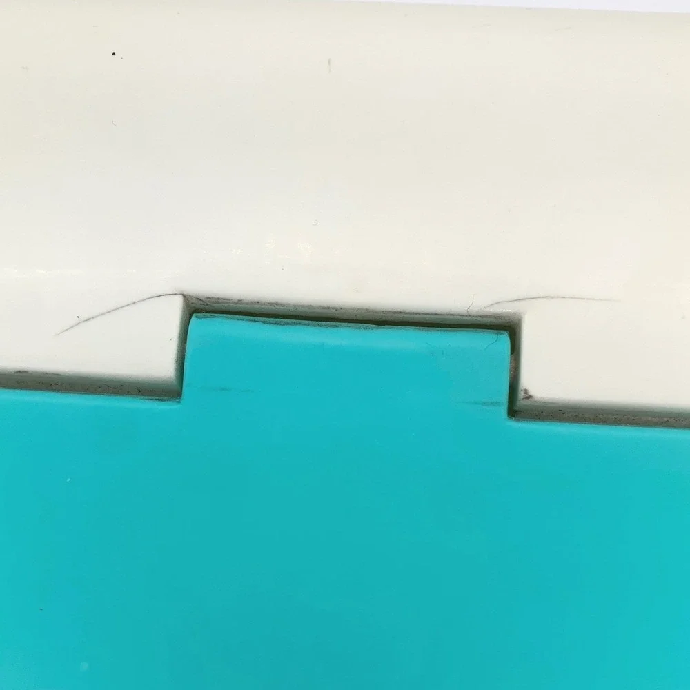 Vintage Plastic Bread Box Cream Teal Retro Kitchen Countertop Storage Bin